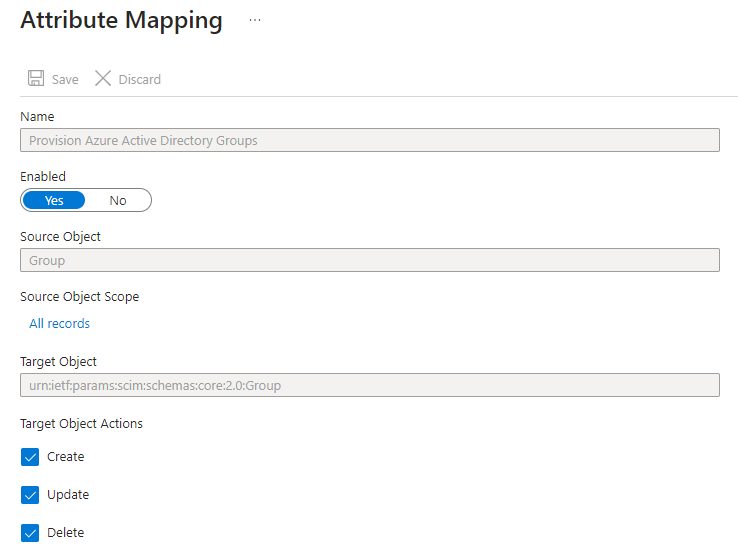 Groups Attribute Mapping