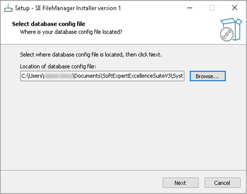 Tela com o passo 1 para atualização do File Manager
