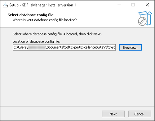 Screen with step 1 for FileManager update